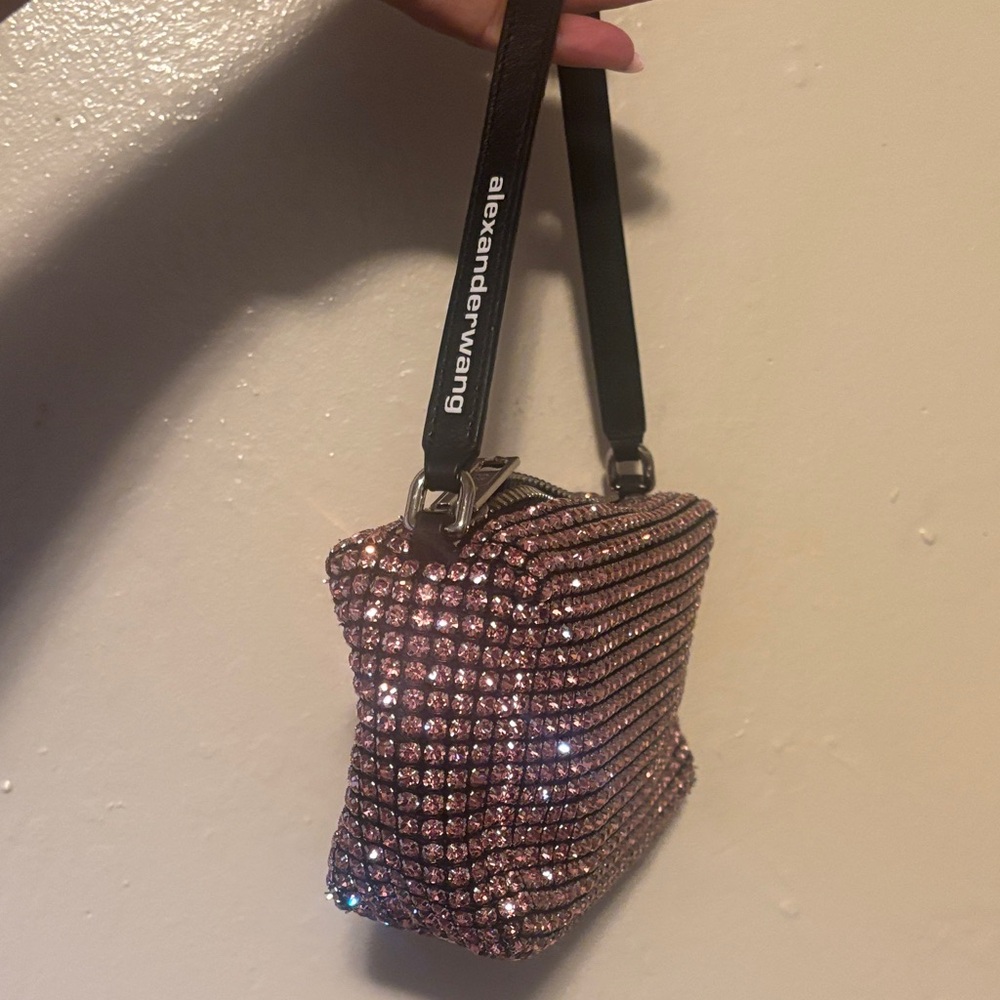 Alexander Wang Sparkling Pink Rhinestone Wristlet